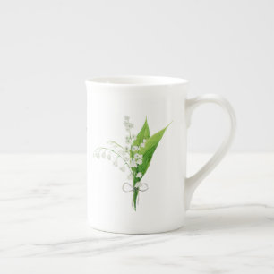 Lily of the Valley May Birth Flower Ceramic Bone China Mug
