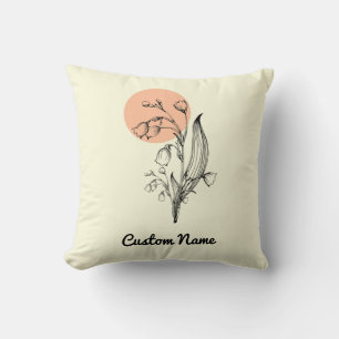 Lily of the Valley May Birth Month Flower  Cushion