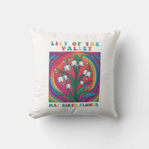 Lily of the Valley May Birth Month Flower Elegant Cushion