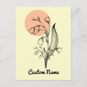 Lily of the Valley May Birth Month Flower Minimal Postcard