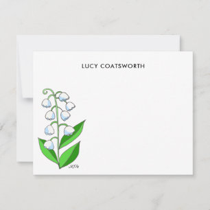 Lily of the Valley Monogram Boho Spring Floral Card