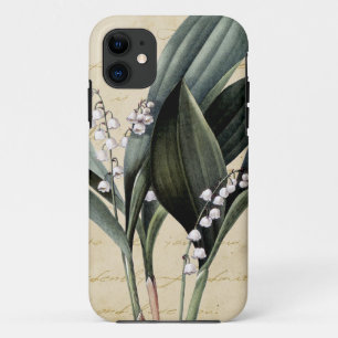 Lily of the valley on pride and prejudice text iPhone 11 case