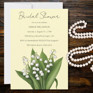 Lily of the Valley on Yellow Bridal Shower Invitation