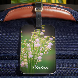 Lily of the valley personalised luggage tag