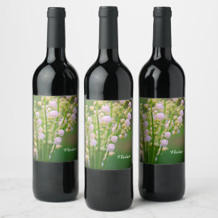 Lily of the valley personalised  wine label