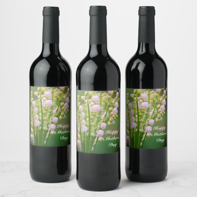 Lily of the valley personalised  wine label (Bottles)