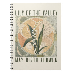 Lily of the Valley Retro May Birth Month Flower Notebook