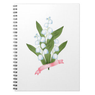 Lily of the valley, retro notebook