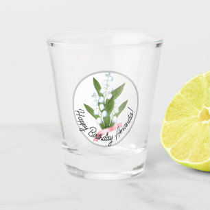 Lily of the valley, retro shot glass