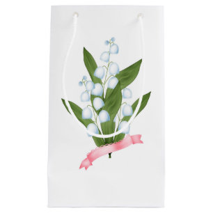 Lily of the valley, retro small gift bag