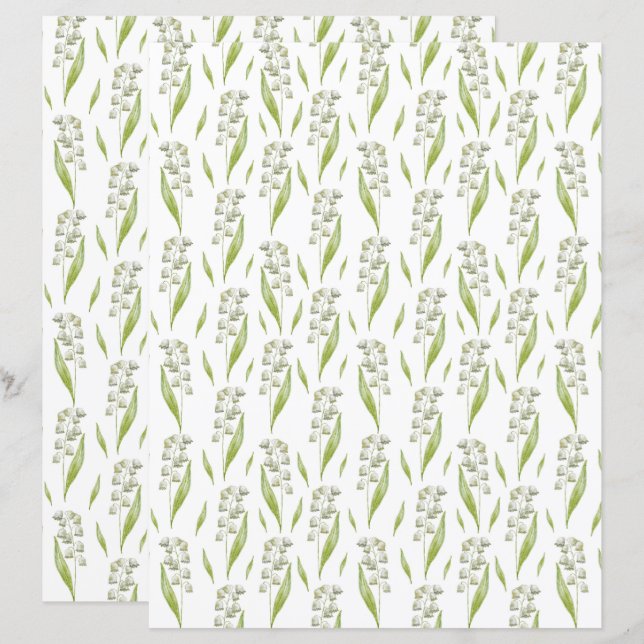 Lily of the Valley Scrapbook Paper (Front/Back)