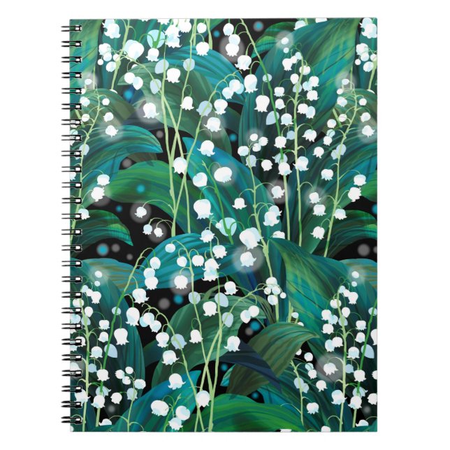 Lily of the valley. Seamless background pattern Notebook (Front)