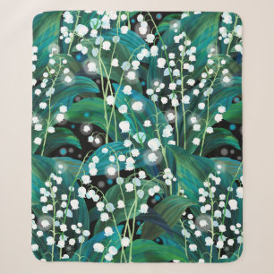 Lily of the valley. Seamless background pattern Sherpa Blanket