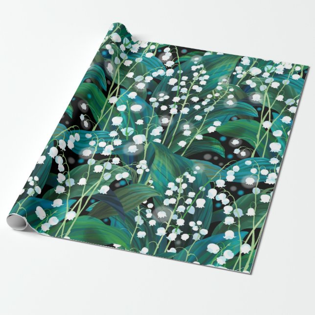 Lily of the valley. Seamless background pattern Wrapping Paper (Unrolled)