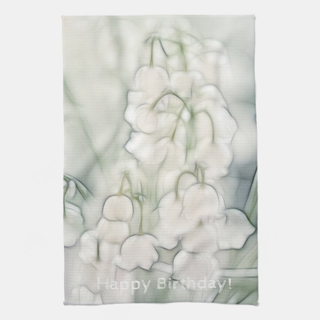 Lily of the Valley Sketch Tea Towel (Vertical)