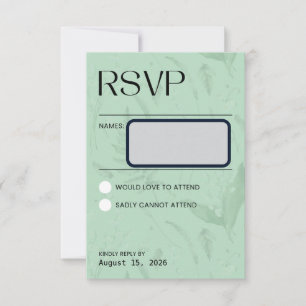 Lily of the Valley - Soft Green RSVP  Card
