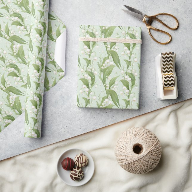 Lily of the Valley Spring Floral Wrapping Paper (Crafts)