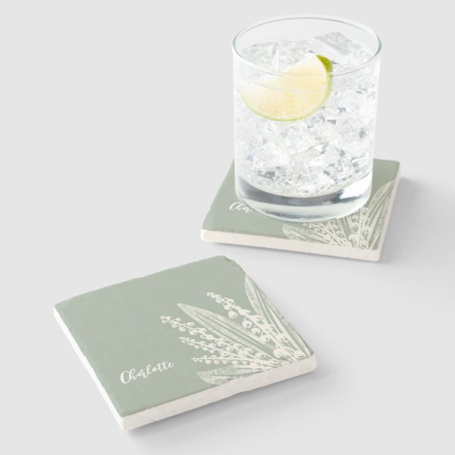 Lily Of The Valley  Stone Coaster (Side)