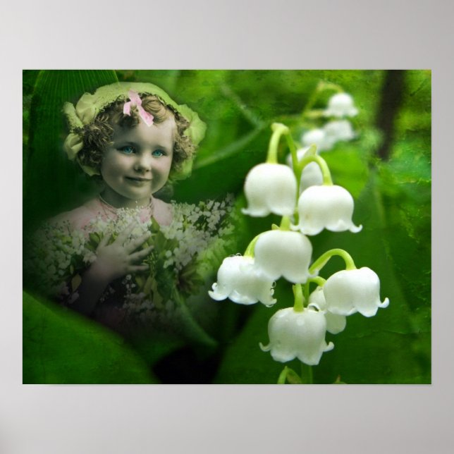Lily of the Valley Sweet White Bell Flower Bouquet Poster (Front)