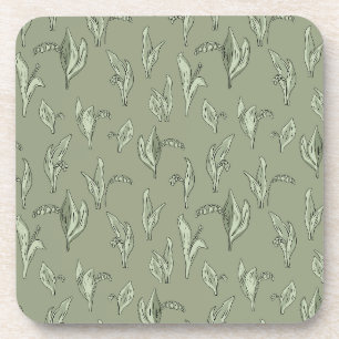 Lily of The Valley Vintage Green Coaster