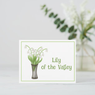 Lily Of the Valley Watercolor May Birthday Postcard
