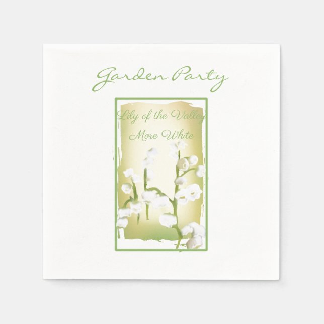 Lily of the Valley Watercolor Seed Pack Napkin (Front)