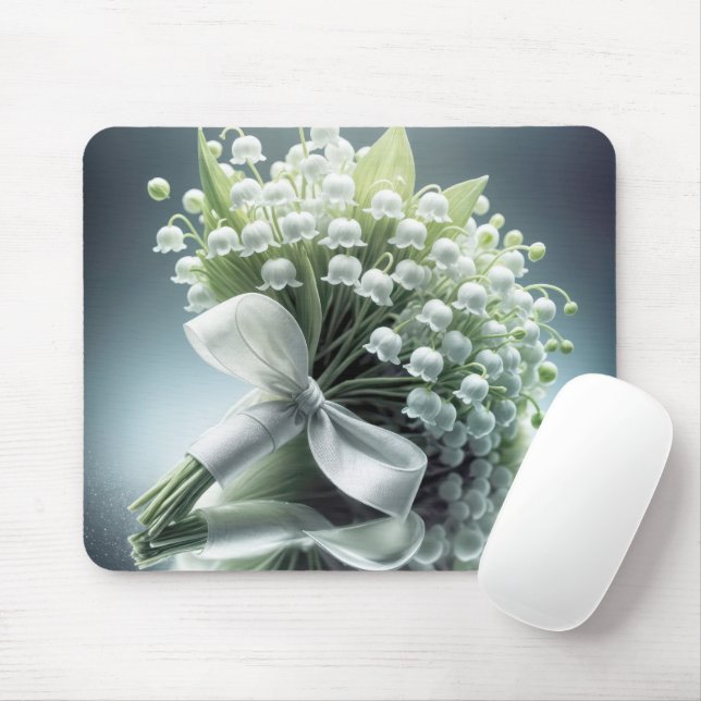 Lily of the Valley Wedding Bouquet Mouse Mat (With Mouse)