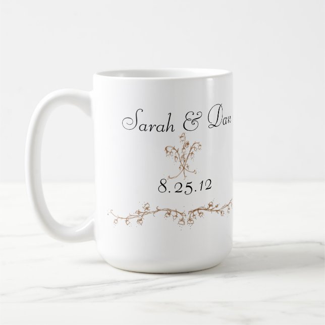 lily of the valley wedding coffee mug (Left)