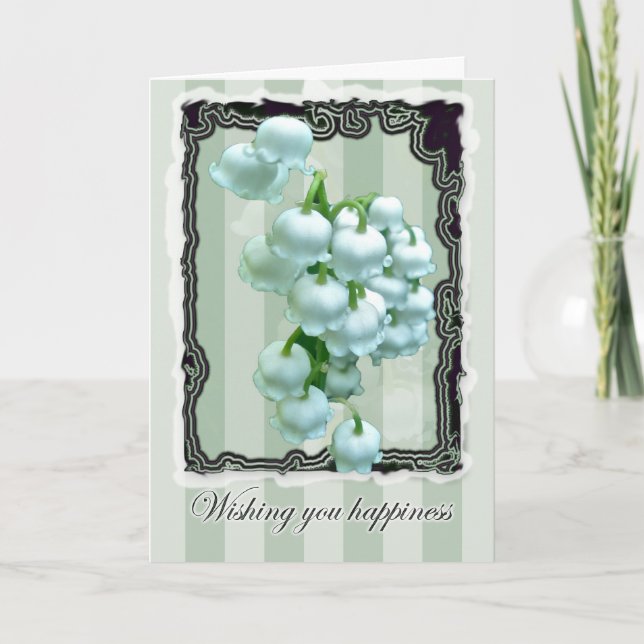 Lily of the Valley Wedding Happiness Card (Front)