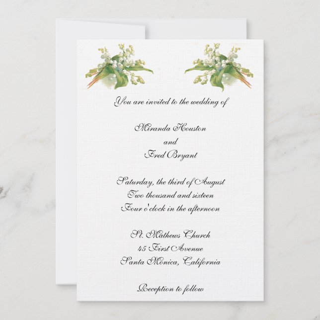 Lily of the Valley Wedding Invitation (Front)