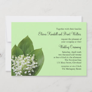 Lily of the Valley Wedding Invitation (green)