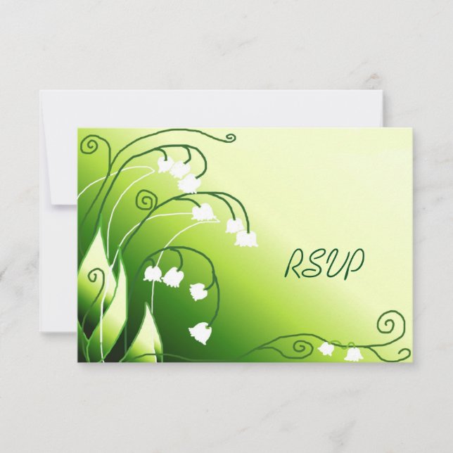 Lily Of The Valley Wedding Reception RSVP Invitation (Front)
