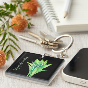 Lily of the valley wild flowers key ring