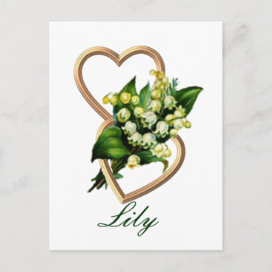 Lily of the Valley with Two Hearts Postcard