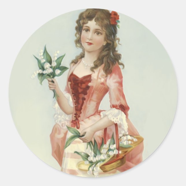 Lily of the Vally Maiden Classic Round Sticker (Front)