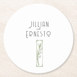 Lily of Valley Collection    White Custom Napkins Round Paper Coaster