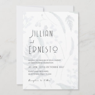 Lily of Valley Shadow Botanical Front and Back Invitation