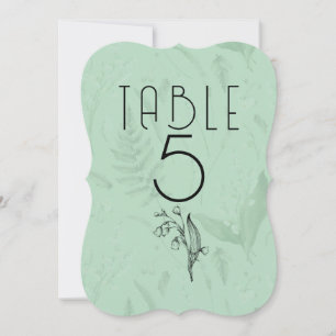 Lily of Valley Soft Green 2 sided Table Number