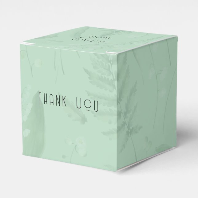 Lily of Valley || Soft Green Blank Inside Custom Favour Box (Front Side)