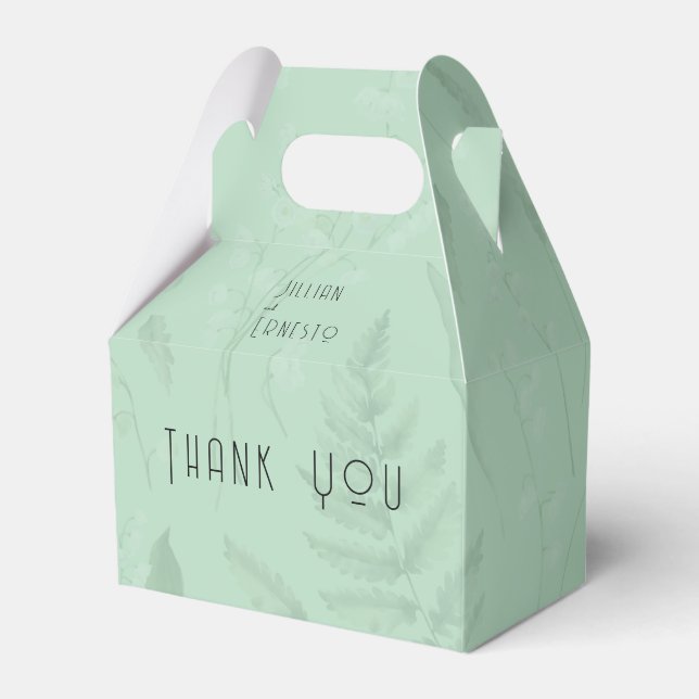 Lily of Valley || Soft Green Blank Inside Custom Favour Box (Front Side)