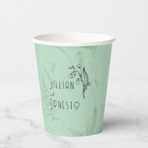Lily of Valley Soft Green Custom Paper Cups
