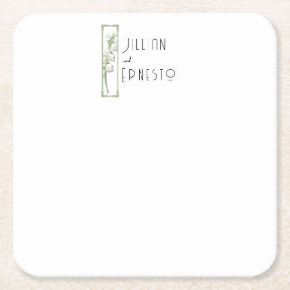 Lily of Valley || White Custom Square Paper Coaster