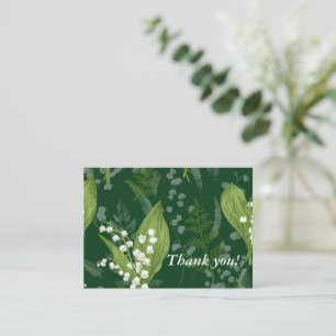 Lily of Valley with Ferns    Dark Green Custom Card