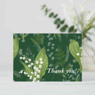 Lily of Valley with Ferns    Dark Green Custom Card