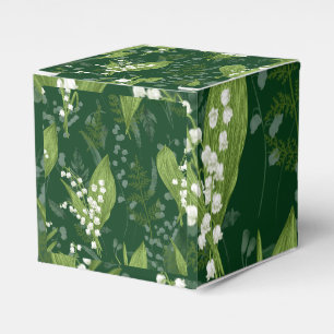 Lily of Valley with Ferns    Dark Green Favour Box