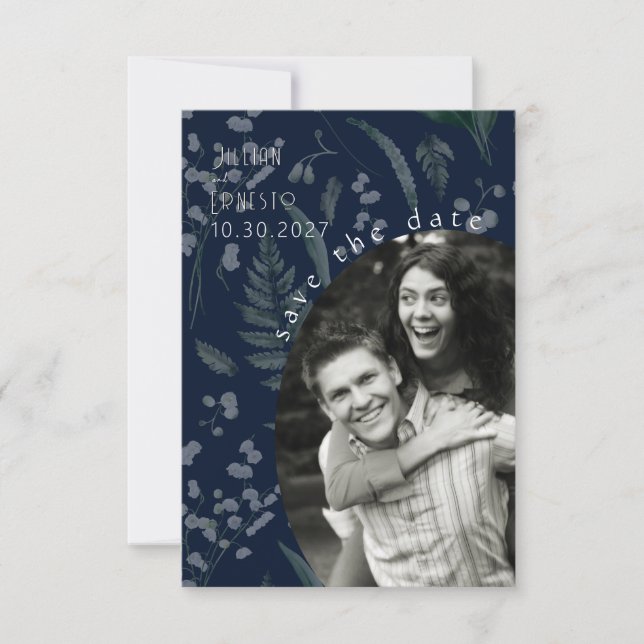 Lily of Valley with Ferns || Darkest Blue (Front)