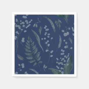 Lily of Valley with Ferns    Light Blue Napkins