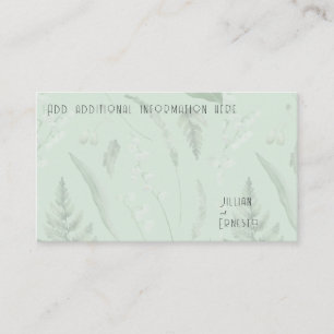 Lily of Valley with Ferns Sage Green Custom Enclosure Card