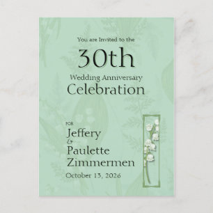 Lily of Valley with Ferns Sage Green Custom Postcard