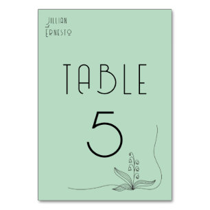 Lily of Valley with Ferns    Soft Green 2 Sided Table Number